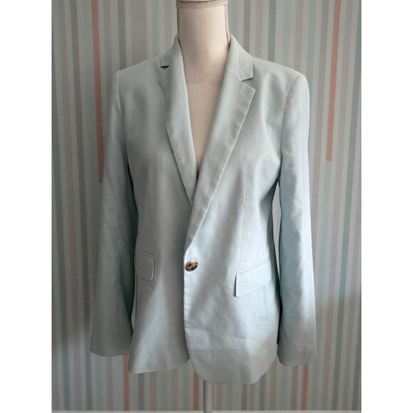 ANN TAYLOR Light Blue Button Jacket Blazer Size 4 - Picture 4 of 7
